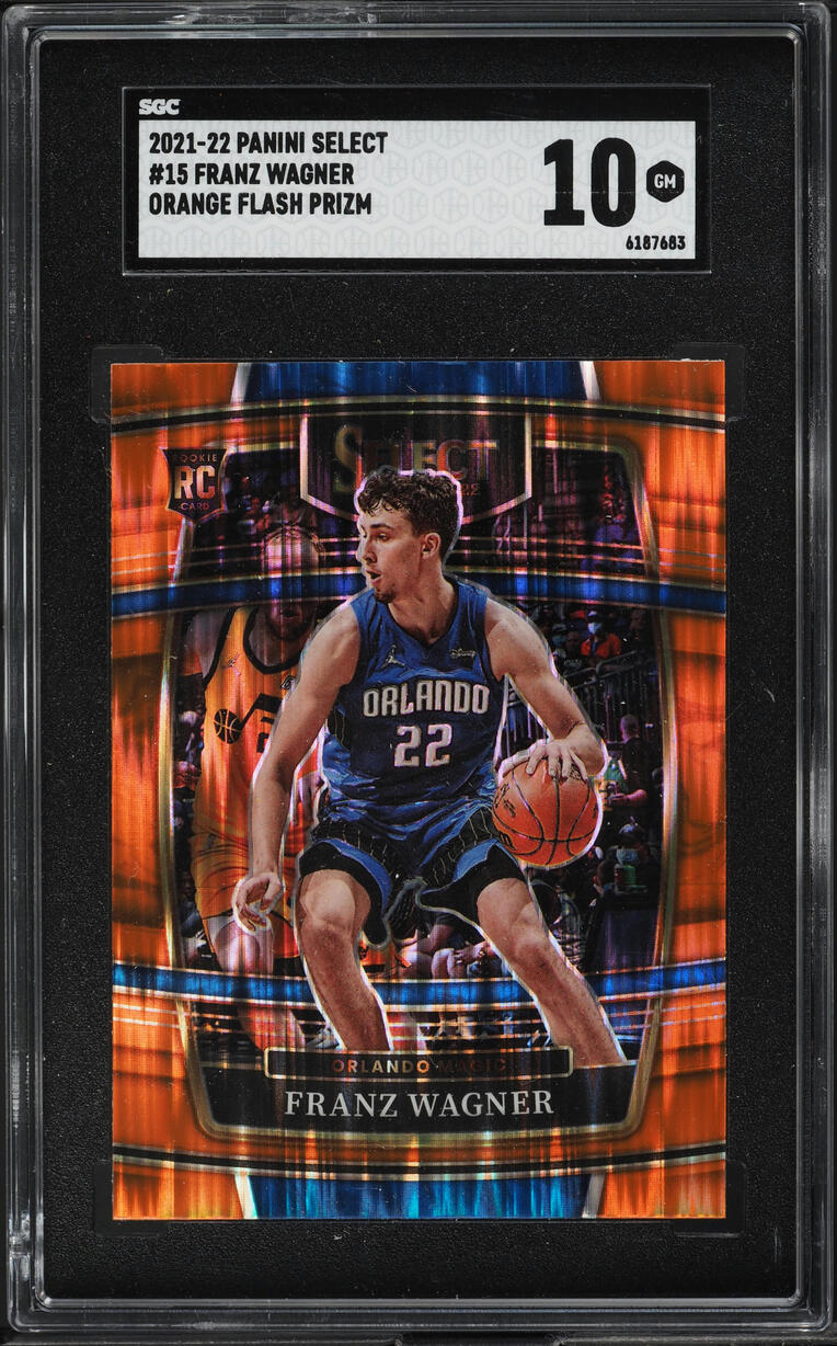 2021 Select Concourse Orange Flash Prizm Franz Wagner ROOKIE #15 SGC 10 GEM MINT