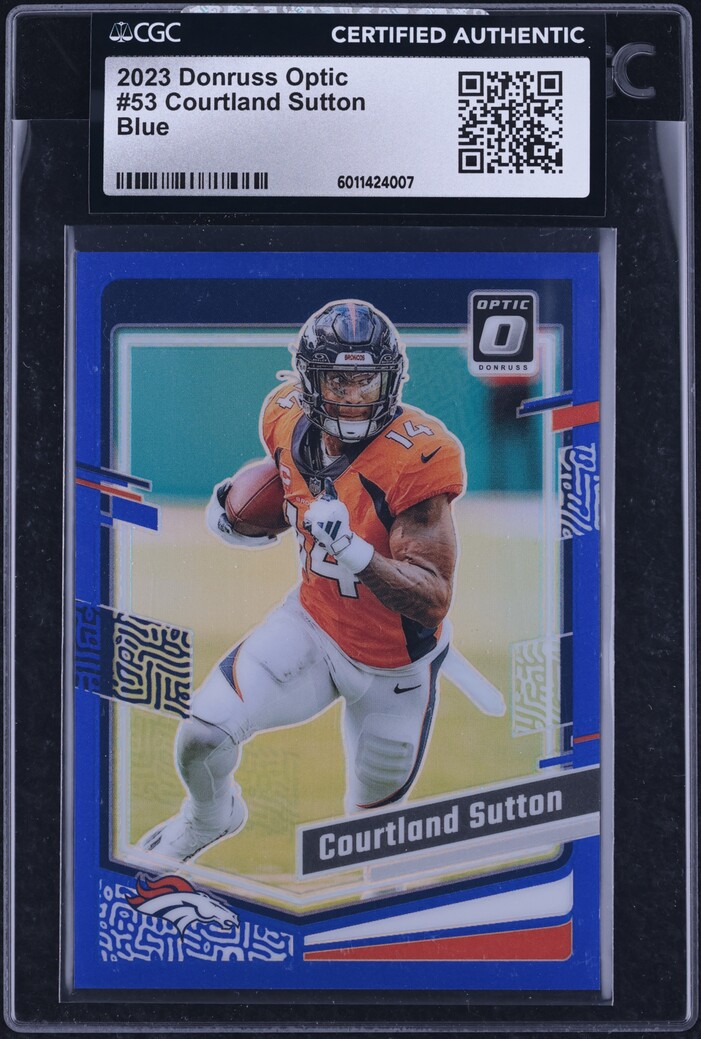 2023 Donruss Optic Blue Courtland Sutton /199 #53 CGC AUTH