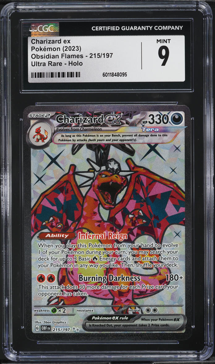 2023 Pokemon SV Obsidian Flames Full Art Charizard ex #215 CGC 9