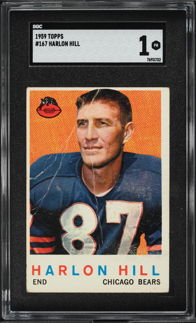 1959 Topps Football Harlon Hill #167 SGC 1 PR