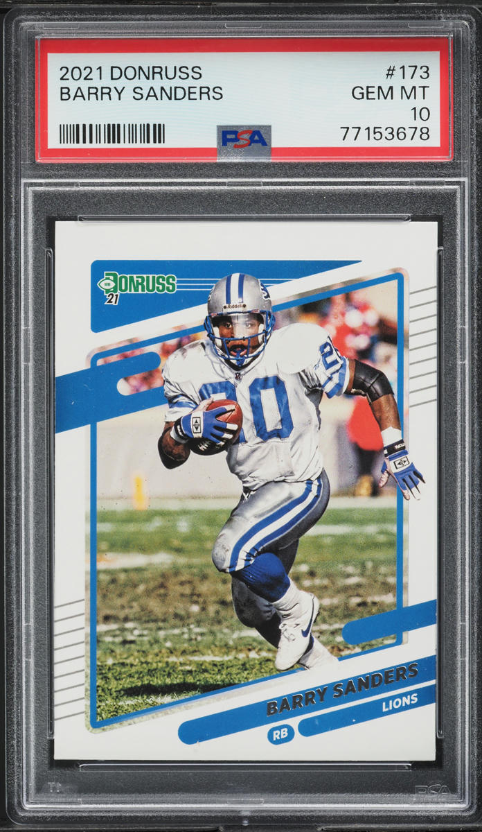 2021 Donruss Football Barry Sanders #173 PSA 10 GEM MINT