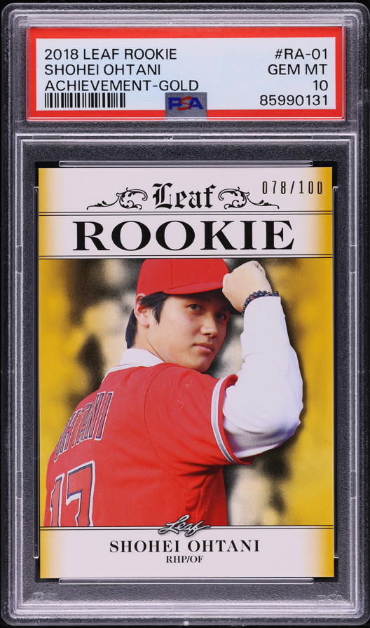 Shohei Ohtani Rookie Card ＋bonus！オマケ付！ 2018 Leaf Achievement Gold Shohei Ohtani ROOKIE /100 #RA-01 PSA 10