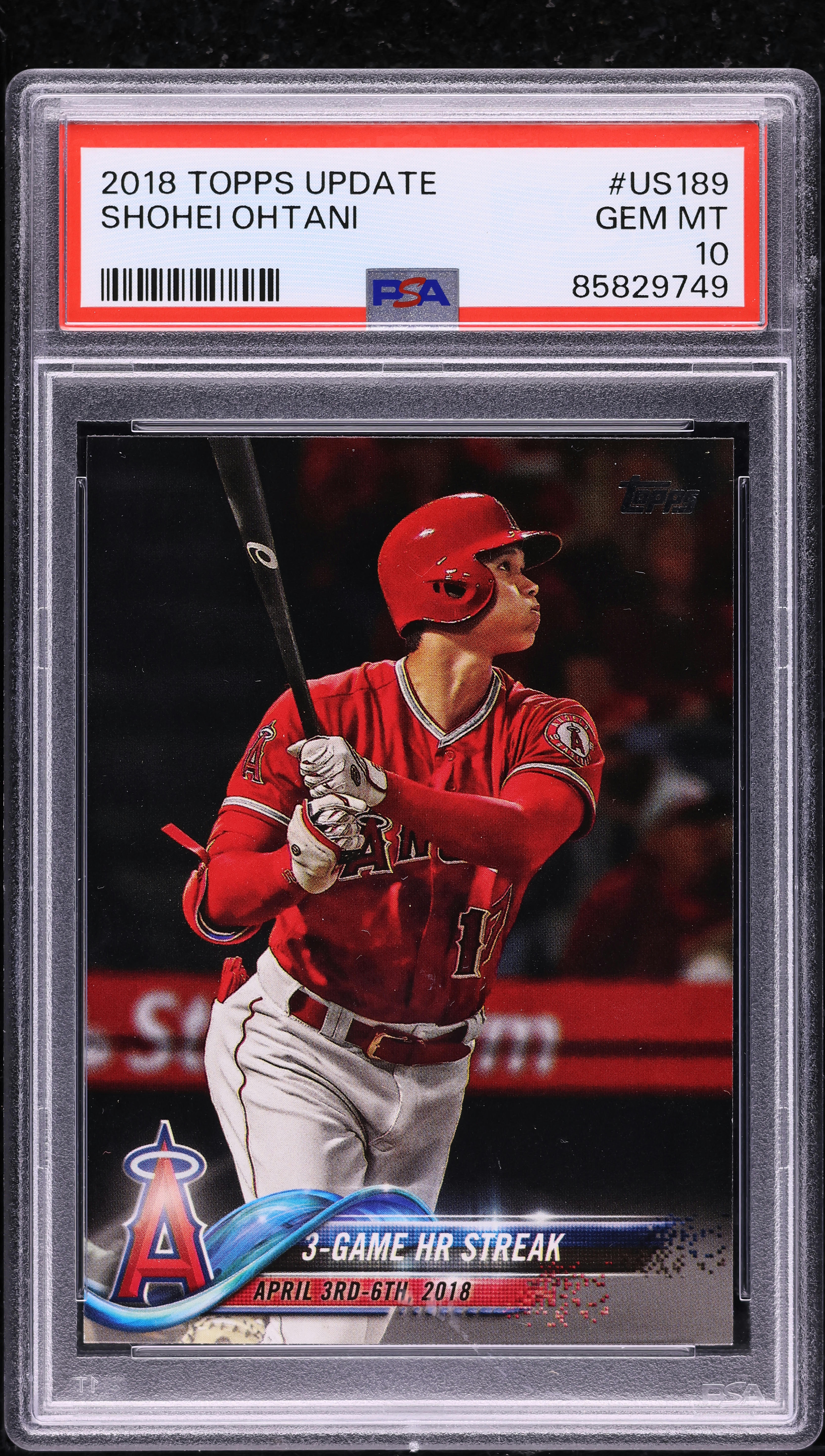2018 Topps Update Shohei Ohtani ROOKIE #US189 PSA 10 GEM MINT on