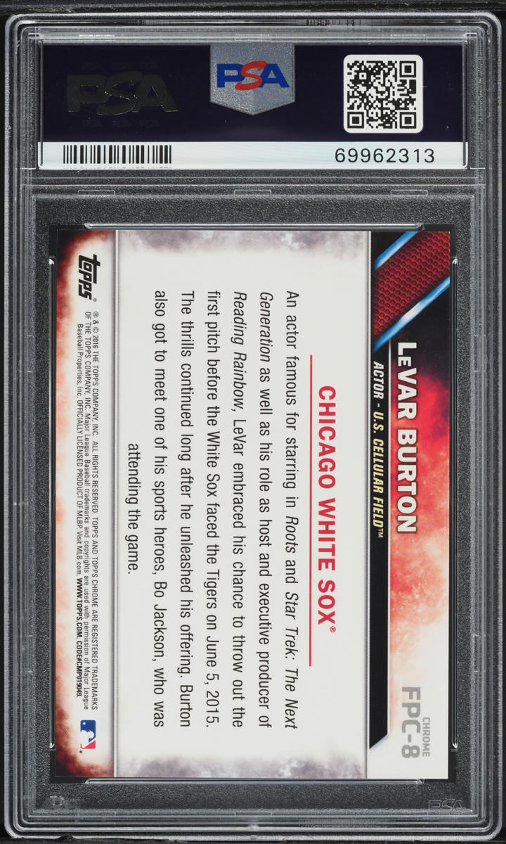 2016 Topps Chrome First Pitch Orange Refractor Levar Burton 1/25 PSA 9 MINT