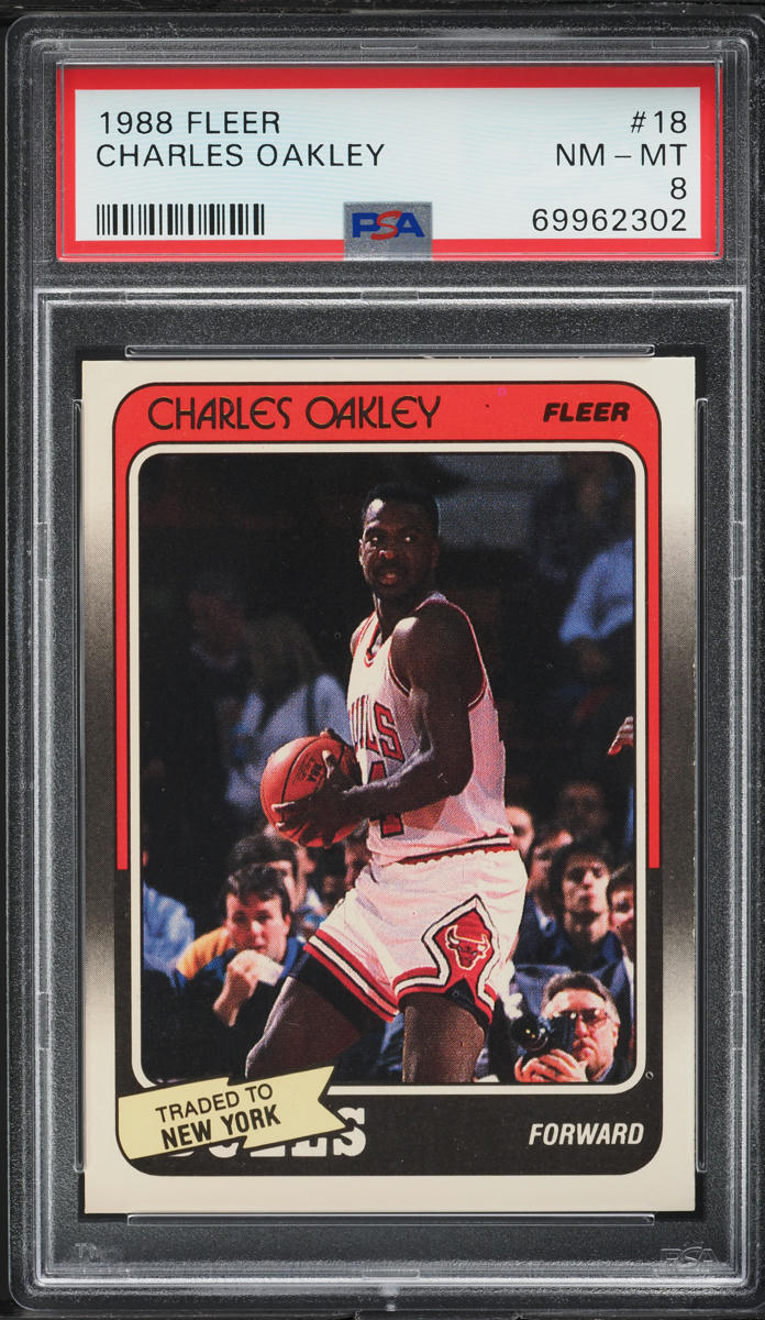 1988 Fleer Basketball Charles Oakley #18 PSA 8 NM-MT