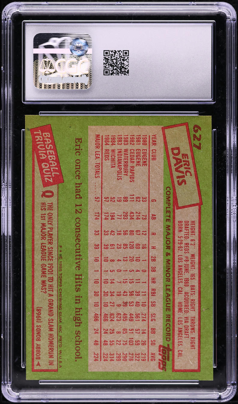 1985 Topps Eric Davis ROOKIE #627 CGC 8 NM-MT