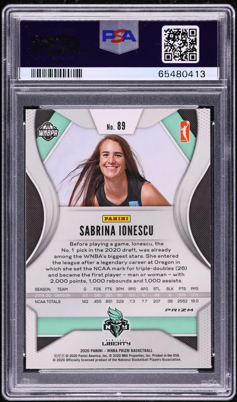 2020 Panini Prizm WNBA Ruby Wave Sabrina Ionescu ROOKIE #89 PSA 10 GEM MINT