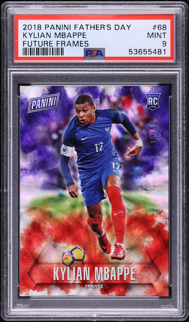 PSA9 RC mbappe panini 2018 W杯 2018 Panini World Cup Stickers Kylian Mbappe Black Back #209 PSA