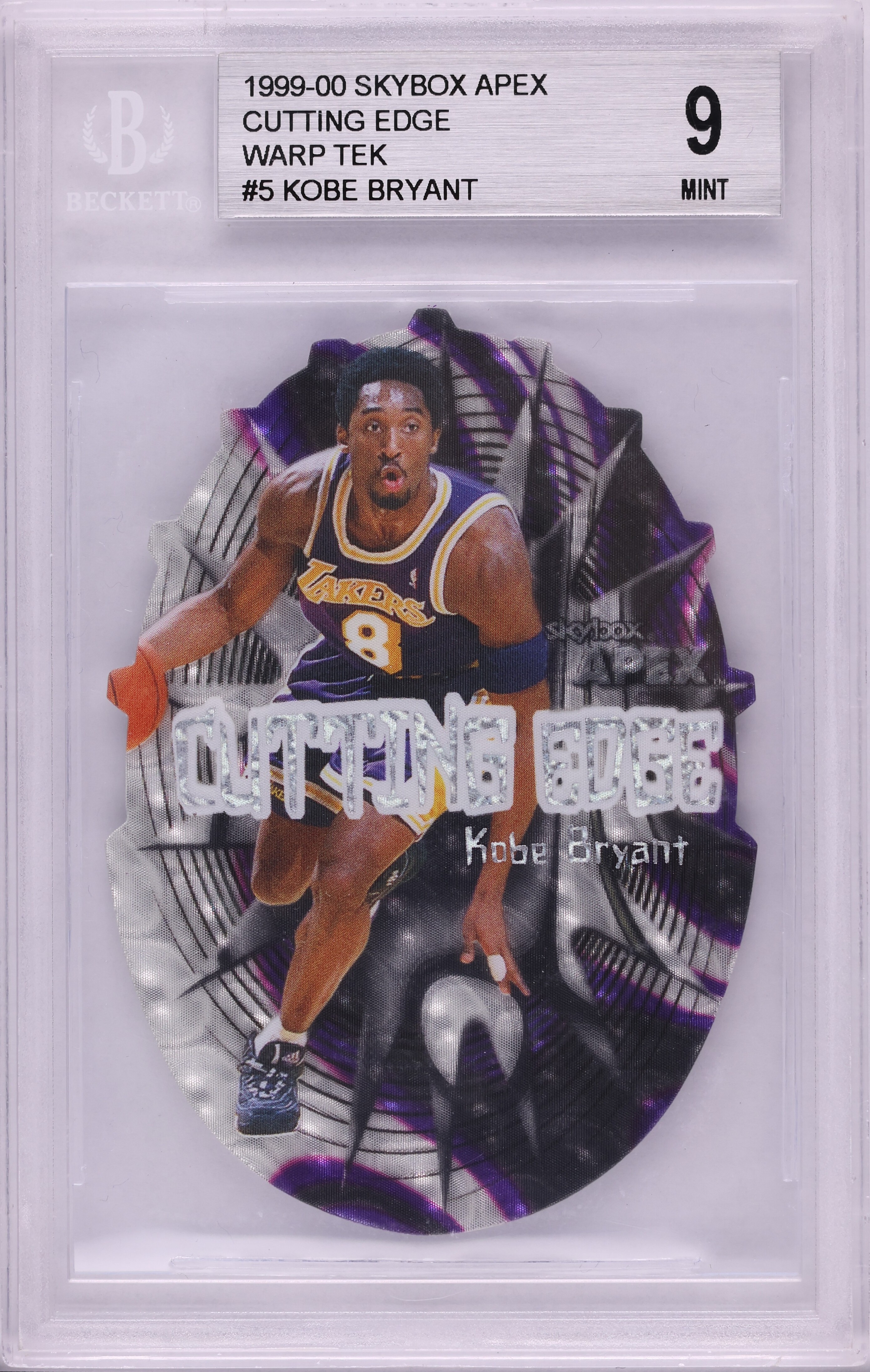 1999 Skybox Apex Cutting Edge Warp Tek Kobe Bryant /25 #5 BGS 9
