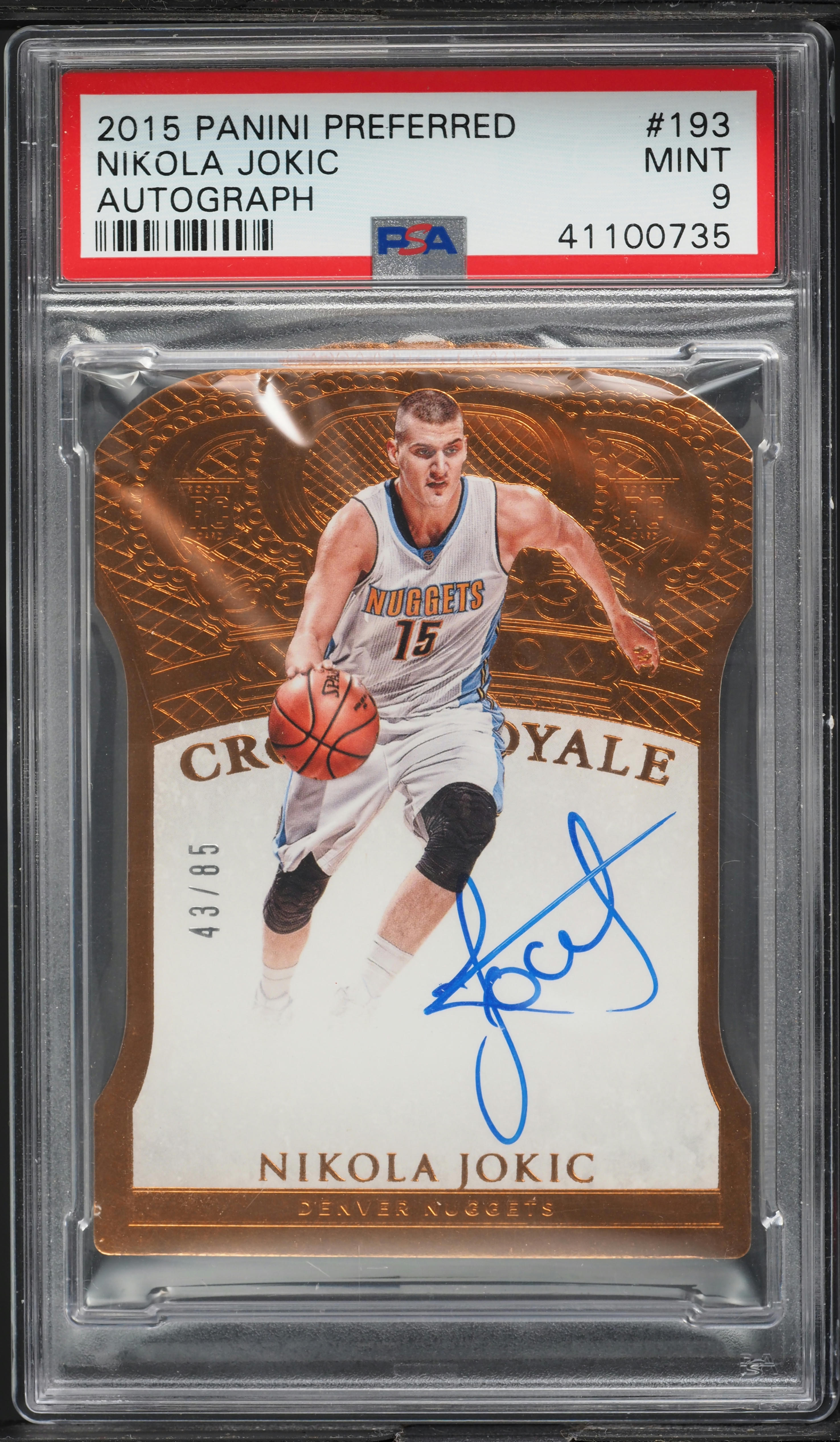 2015 Panini Preferred Crown Royale Nikola Jokic ROOKIE AUTO /85