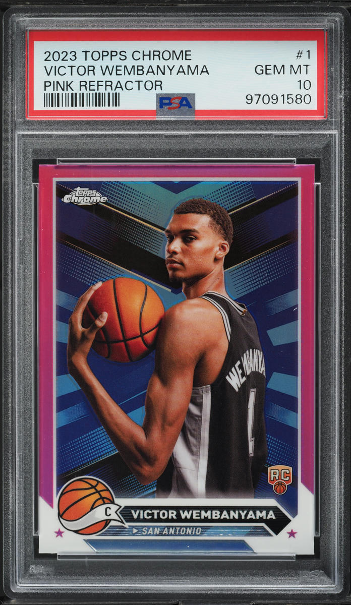 2023 Topps Chrome Pink Refractor Victor Wembanyama ROOKIE #1 PSA