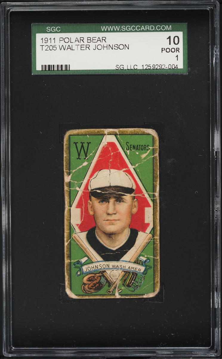 1911 T205 Gold Border Walter Johnson SGC 1 PR