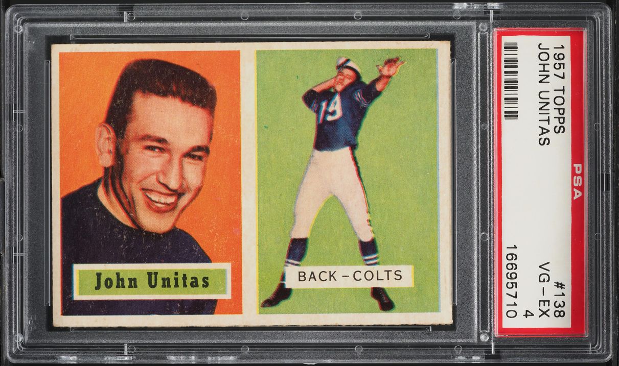 1957 Topps Football Johnny Unitas ROOKIE #138 PSA 4 VGEX