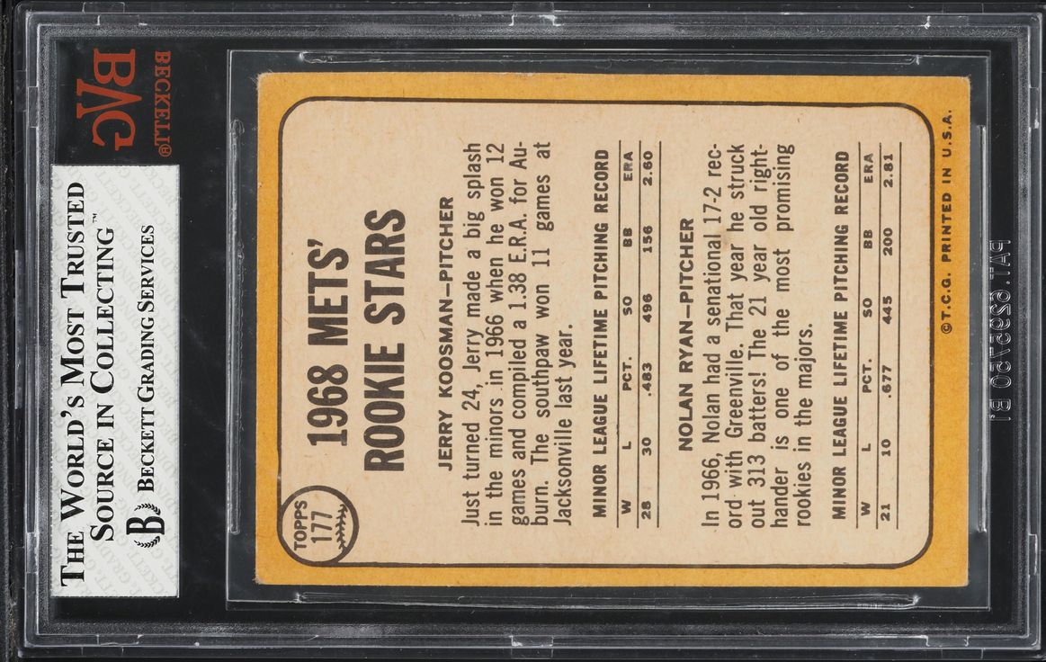 1968 Topps Nolan Ryan ROOKIE #177 BVG 4.5 VGEX+