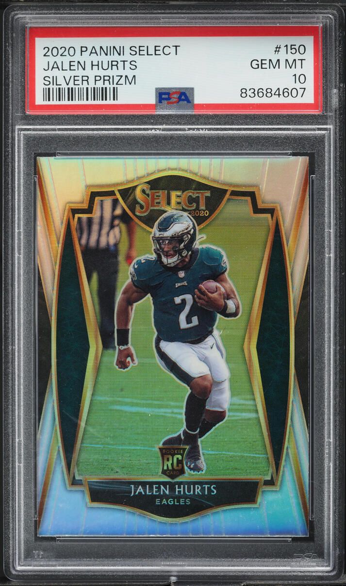 2020 Select Premier Level Silver Prizm Jalen Hurts ROOKIE #150 PSA 10 GEM MINT