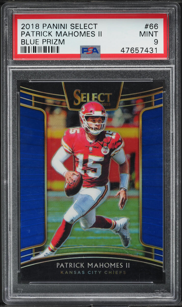 2018 Select Concourse Blue Prizm Patrick Mahomes II /175 #66 PSA 9 MINT