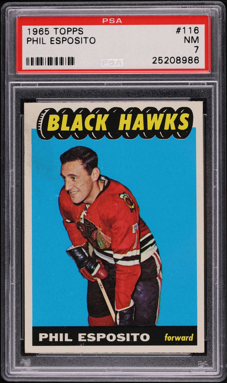 1965 Topps Hockey Phil Esposito ROOKIE #116 PSA 7 NRMT