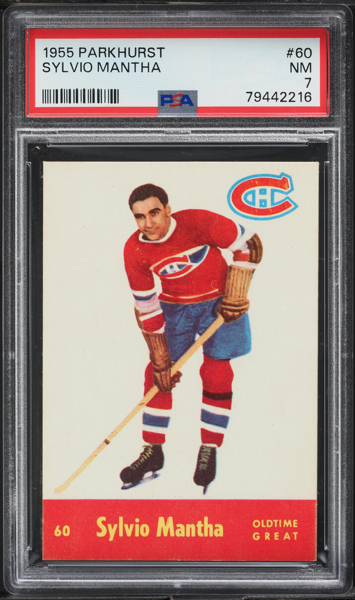 1955 Parkhurst Sylvio Mantha #60 PSA 7 NRMT