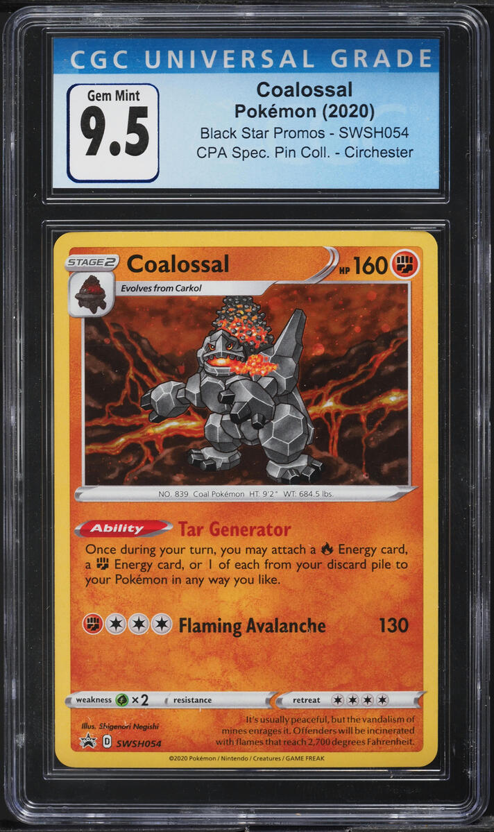 2020 Pokemon SWSH Promo Cosmos Holo Champion's Path Coalossal CGC 9.5 GEM  on Fanatics Collect