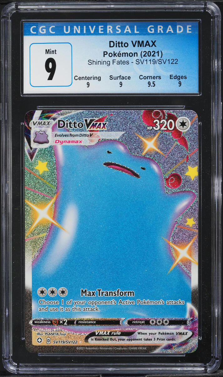 ditto vmax pokemon card Pokemon TCG - Ditto VMAX Shining Fates Full Art Holo Card 051/072 main image 1