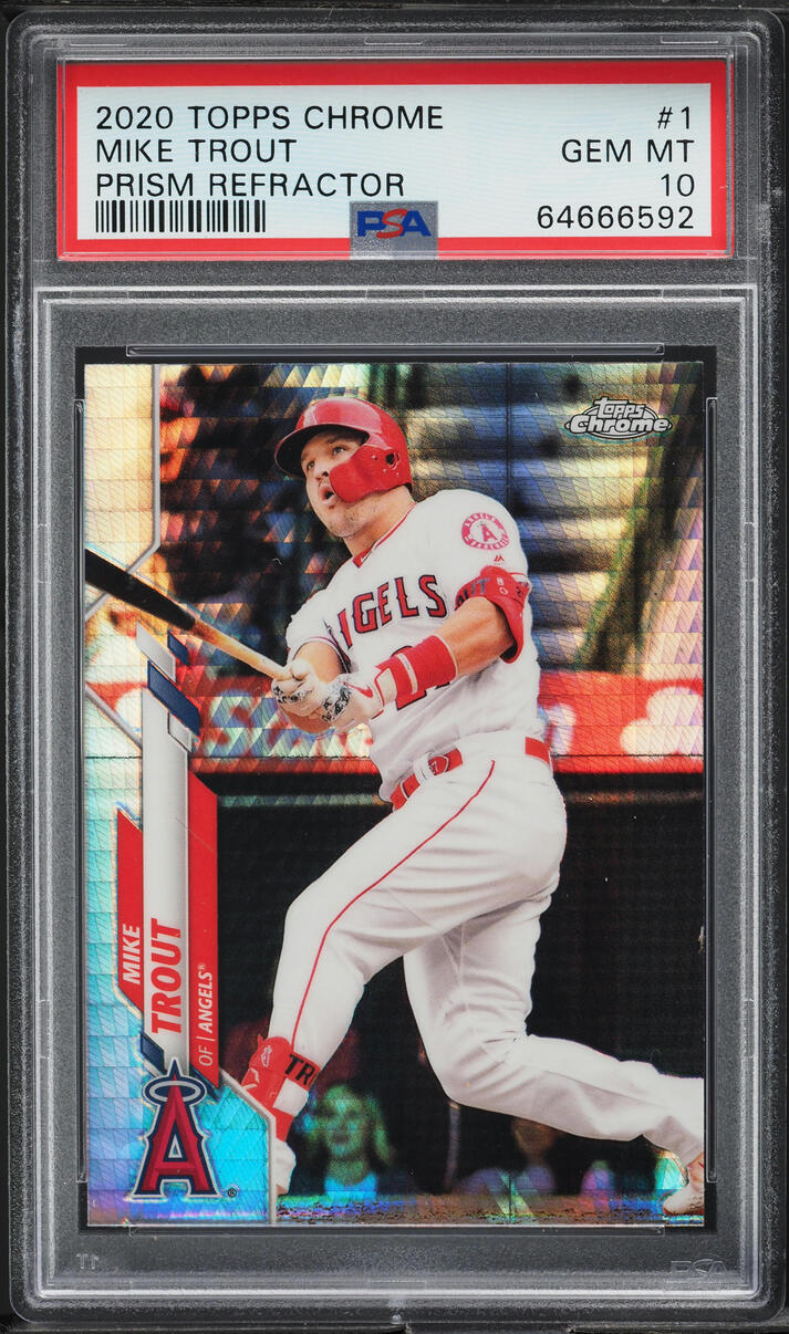 2020 Topps Chrome Prism Refractor Mike Trout #1 PSA 10 GEM MINT