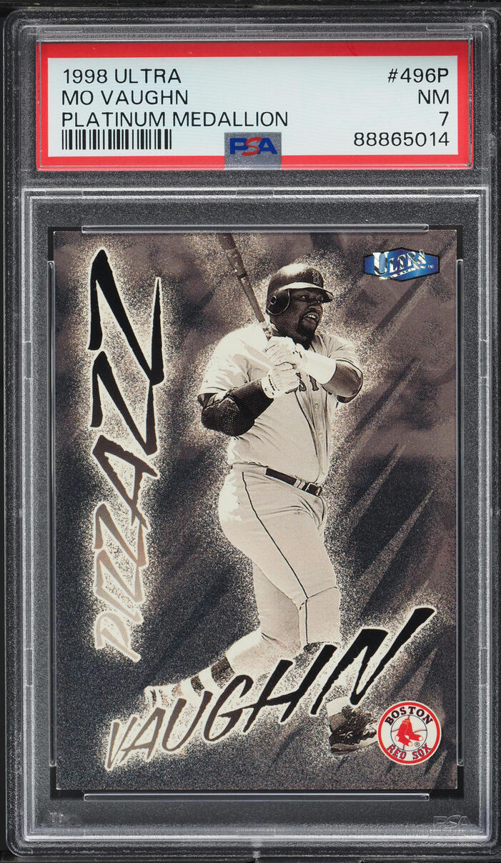 1998 Ultra Platinum Medallion Mo Vaughn 98/98 #496P PSA 7 NRMT