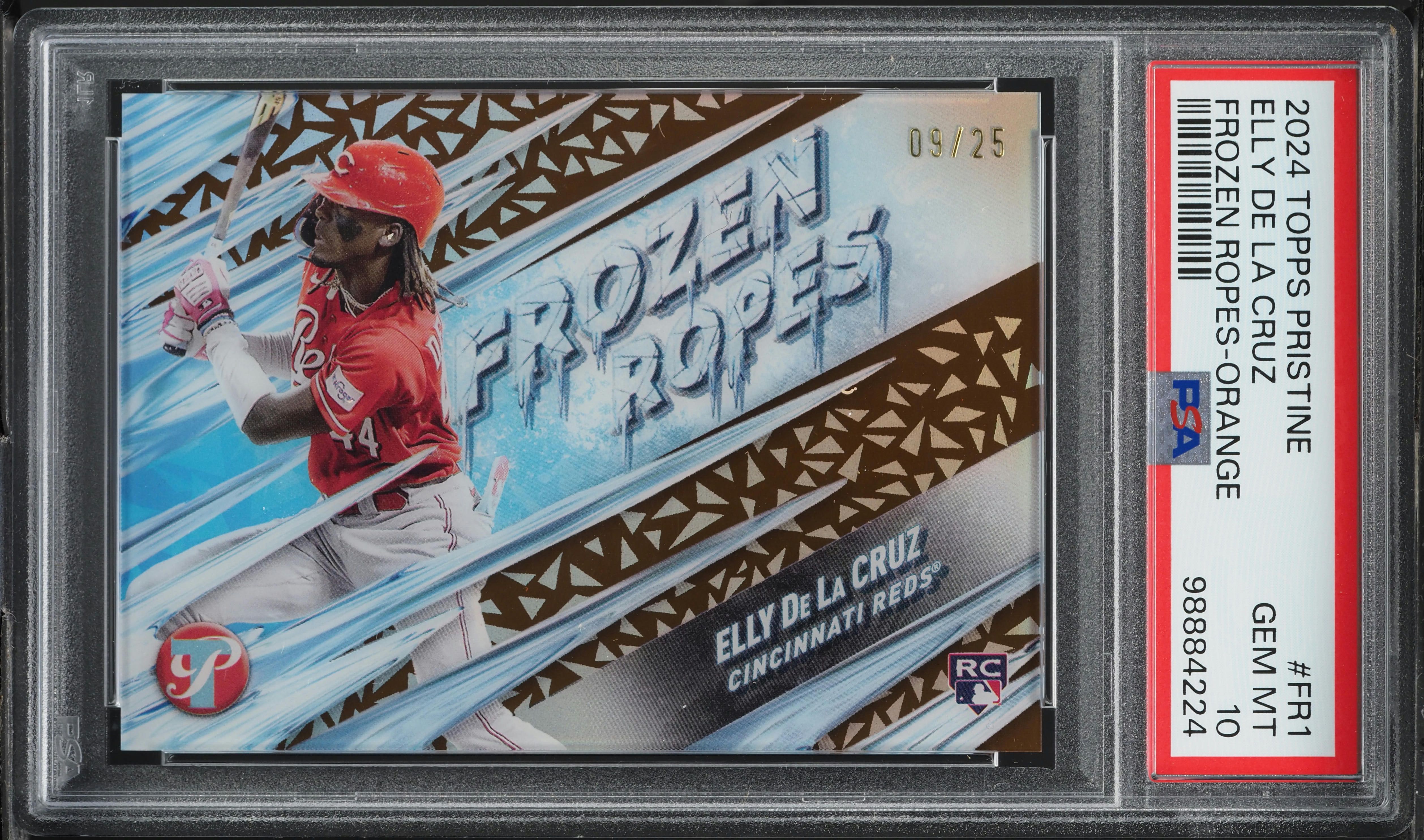 2024 Topps Pristine Frozen Ropes Orange Elly De La Cruz ROOKIE /25