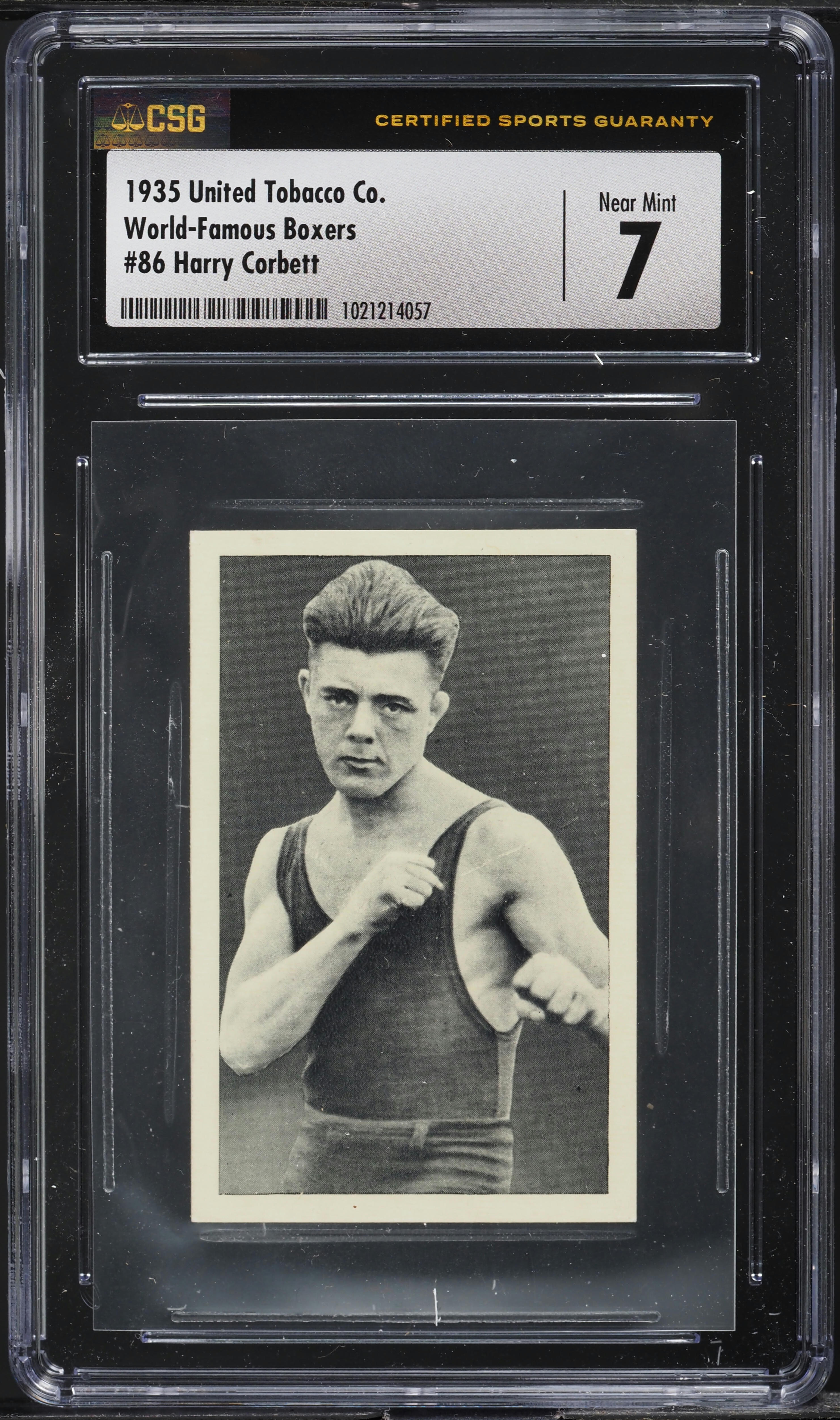 1935 United Tobacco Co. World Famous Boxers Harry Corbett #86 CSG 7 NRMT