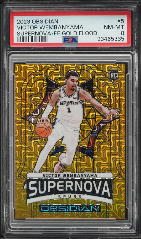 2023 Panini Obsidian Supernova E/E Gold Flood Victor Wembanyama RC