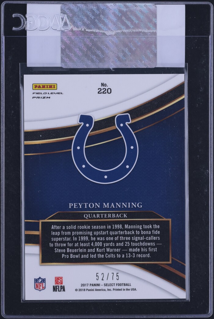 2017 Select Field Level Copper Peyton Manning /75 #220 CGC AUTH