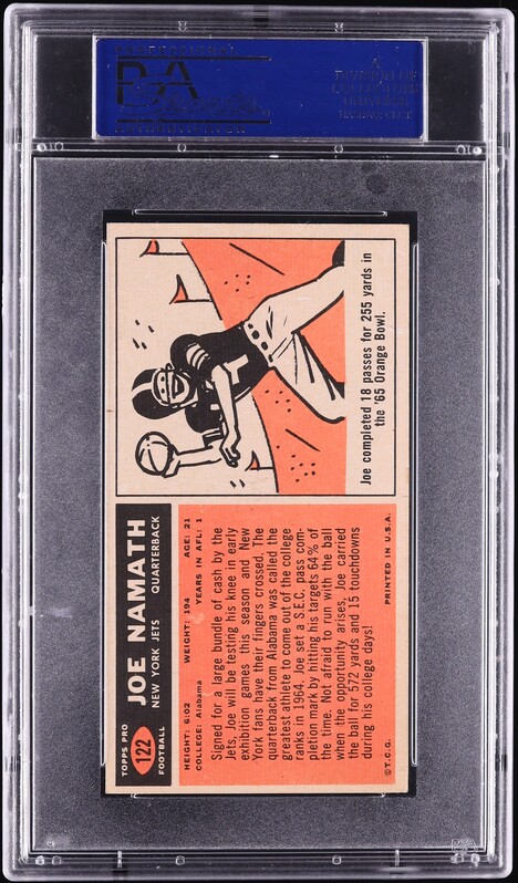 1965 Topps Football Joe Namath SP ROOKIE #122 PSA 4 VGEX