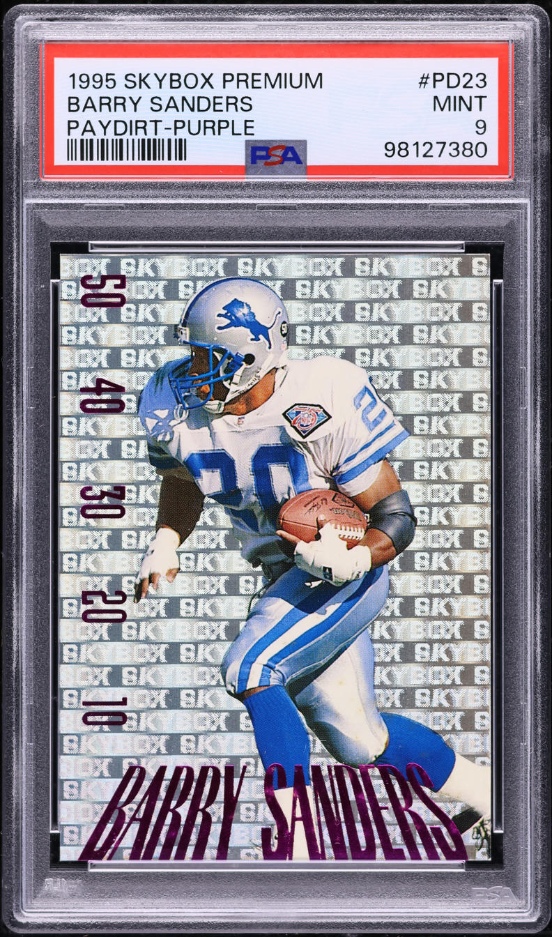 1995 Skybox Premium Paydirt Purple Barry Sanders #PD23 PSA 9 MINT