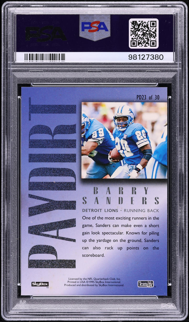 1995 Skybox Premium Paydirt Purple Barry Sanders #PD23 PSA 9 MINT