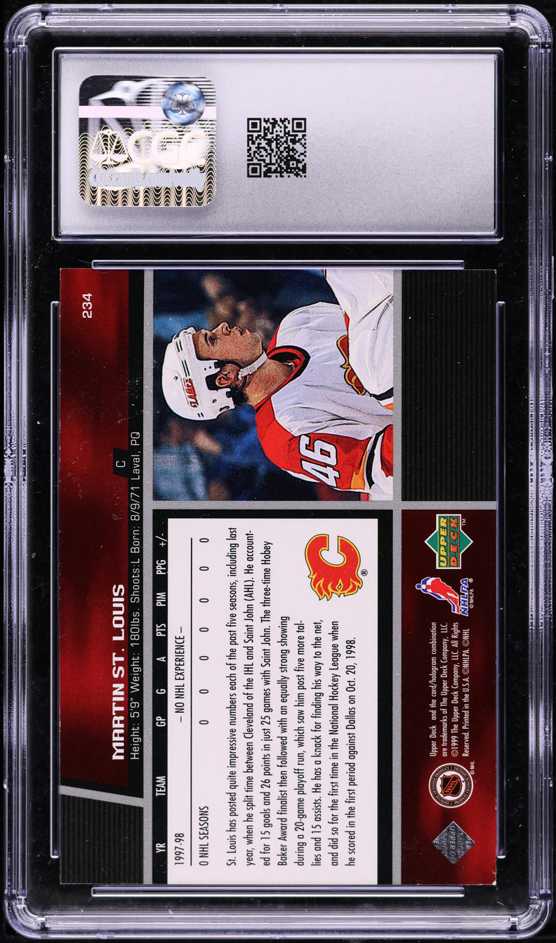 1998 Upper Deck Martin St. Louis ROOKIE #234 CGC 7 NRMT