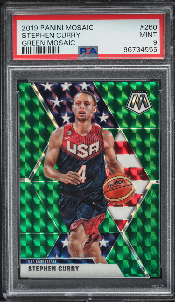 2019 Panini Mosaic Green Stephen Curry #260 PSA 9 MINT