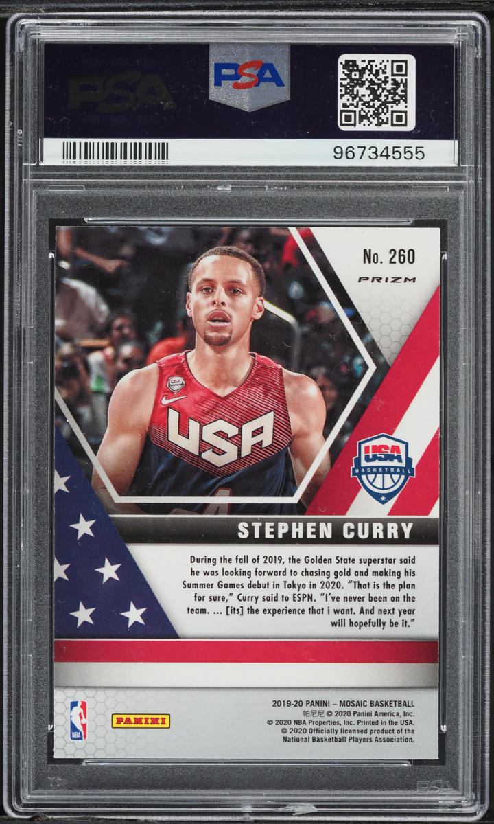 2019 Panini Mosaic Green Stephen Curry #260 PSA 9 MINT