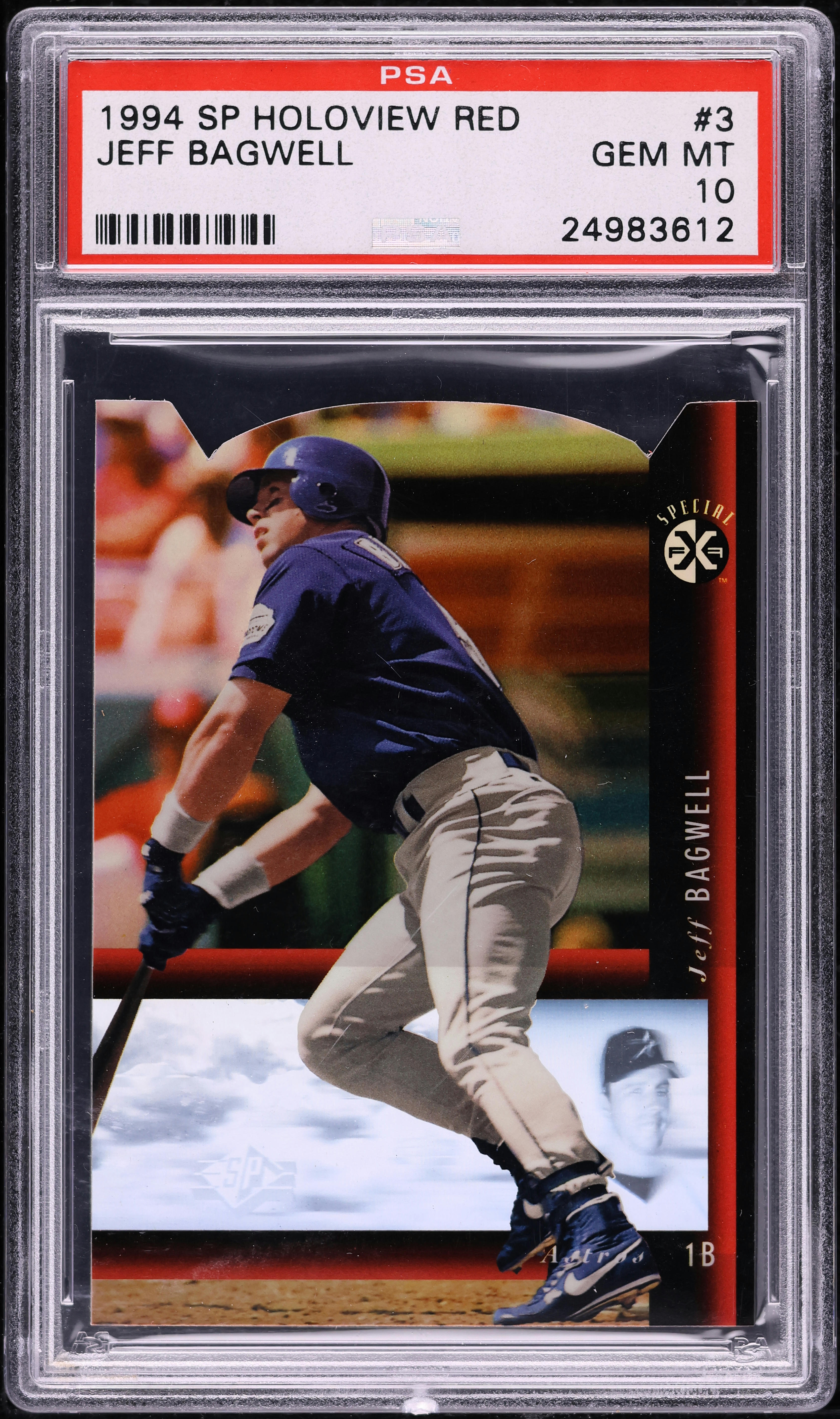 1994 SP Holoview Red Die-Cut Jeff Bagwell #3 PSA 10 GEM MINT on