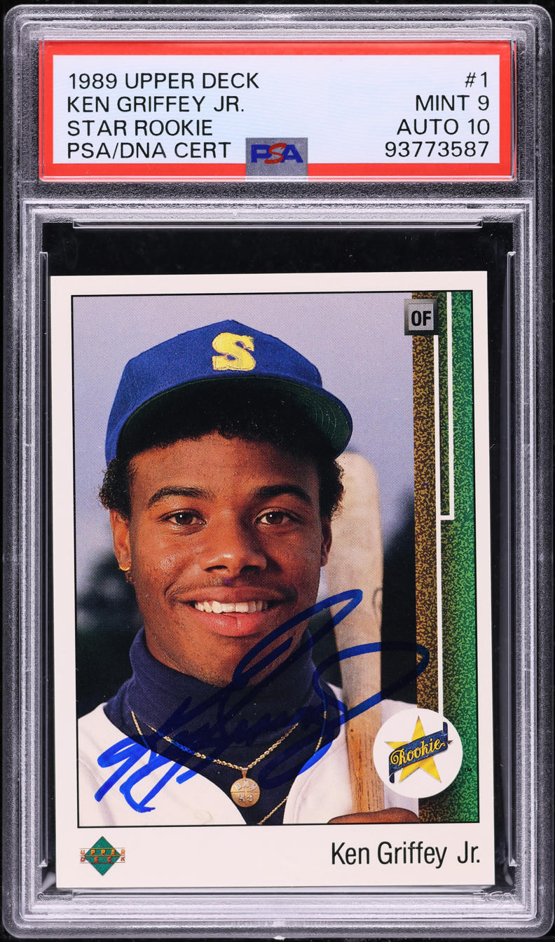 1989 Upper Deck Ken Griffey Jr. ROOKIE AUTO DNA 10 #1 PSA 9 MINT