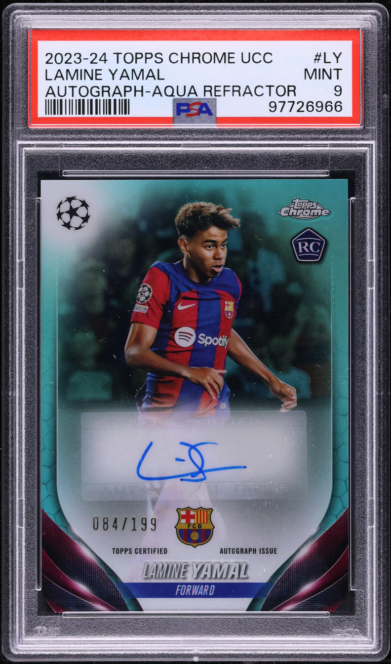 2023 Topps Chrome UCC Aqua Refractor Lamine Yamal ROOKIE AUTO /199 