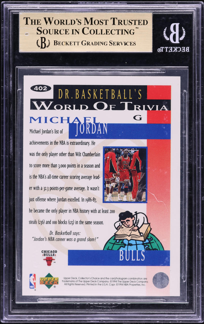 1994 Collector's Choice Gold Signature Michael Jordan #402 BGS 9.5 GEM MINT