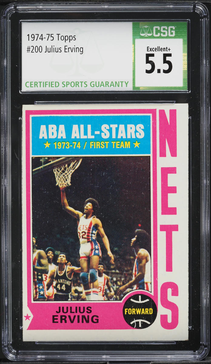 1974 Topps Basketball Julius Erving ALL-STAR #200 CSG 5.5 EX+