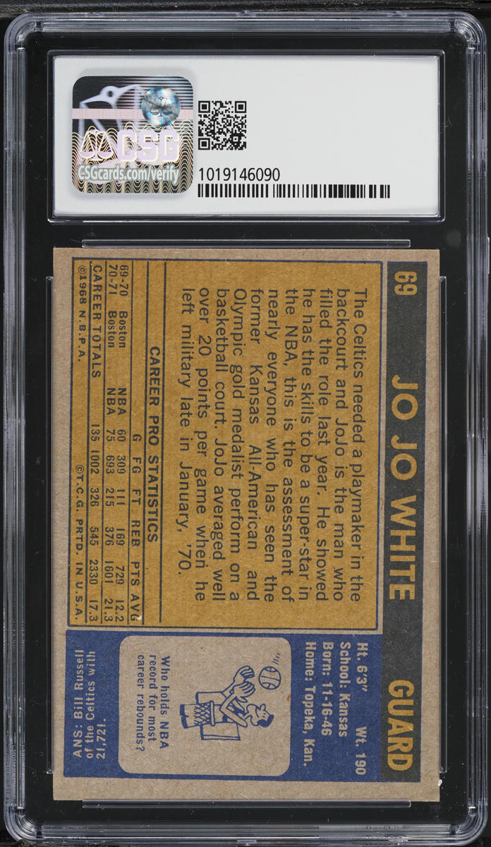 1971 Topps Basketball Jo Jo White #69 CSG 7.5 NRMT+