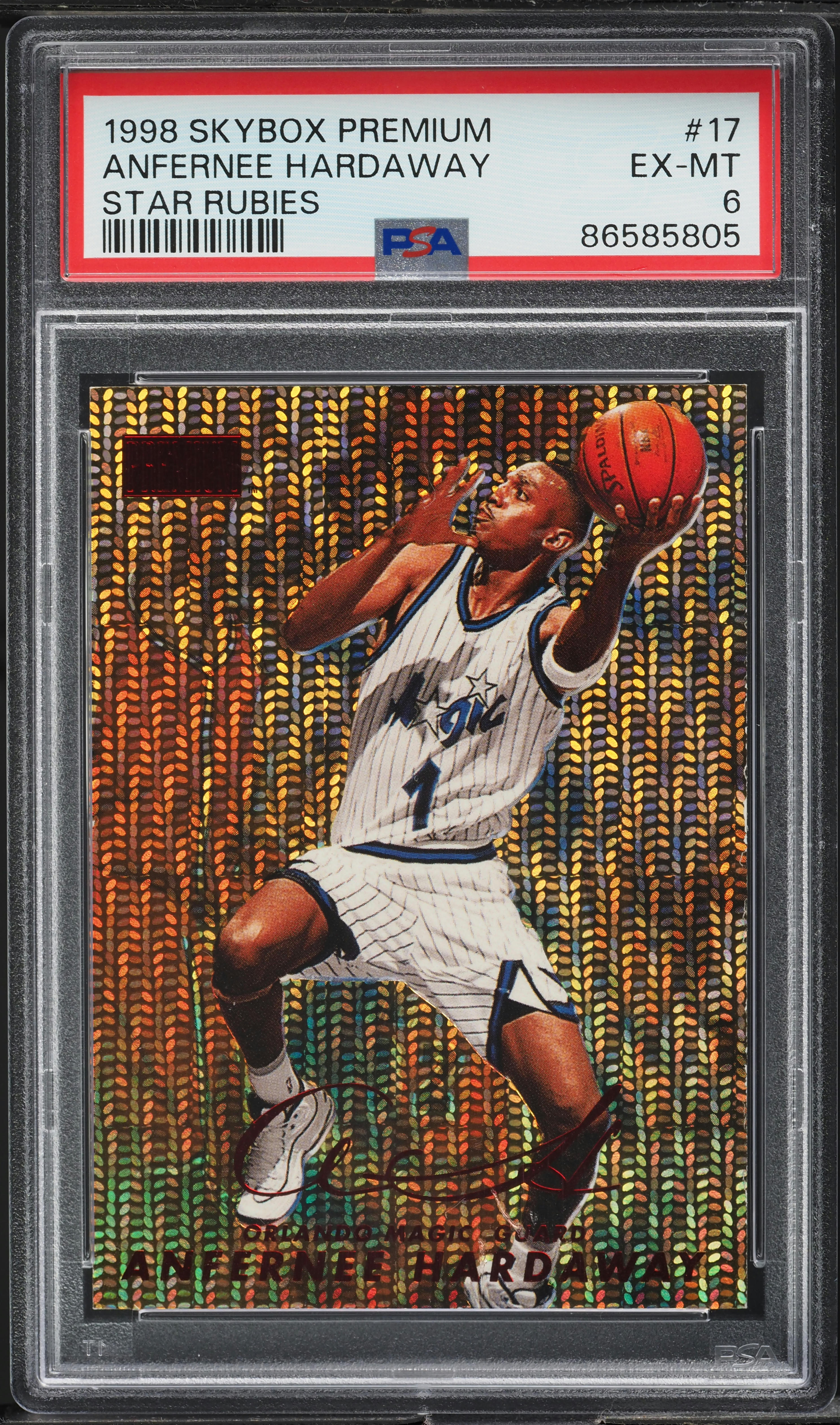 1998 Skybox Premium Star Rubies Anfernee Hardaway /50 #17 PSA 6