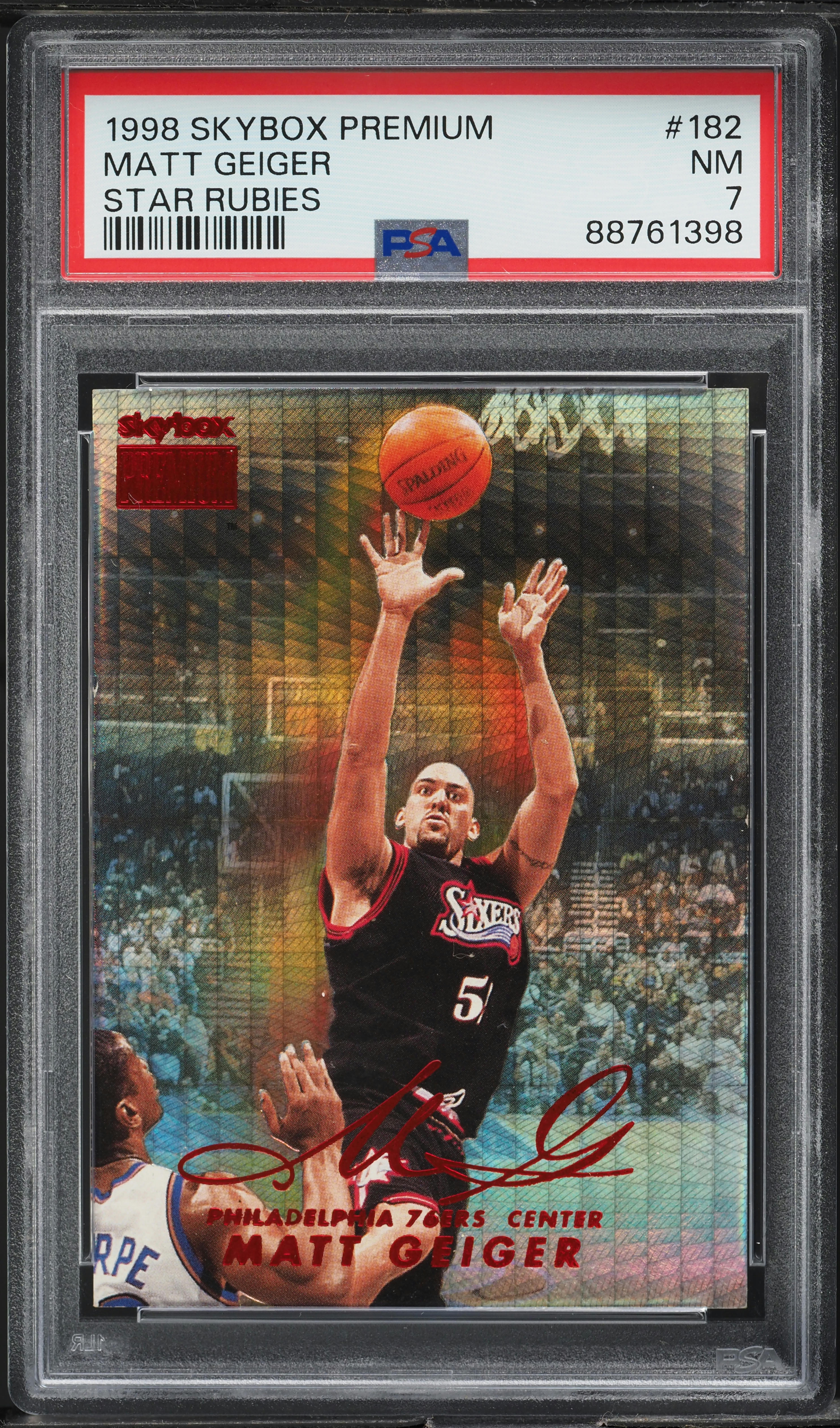 1998 Skybox Premium Star Rubies Matt Geiger /50 #182 PSA 7 NRMT on