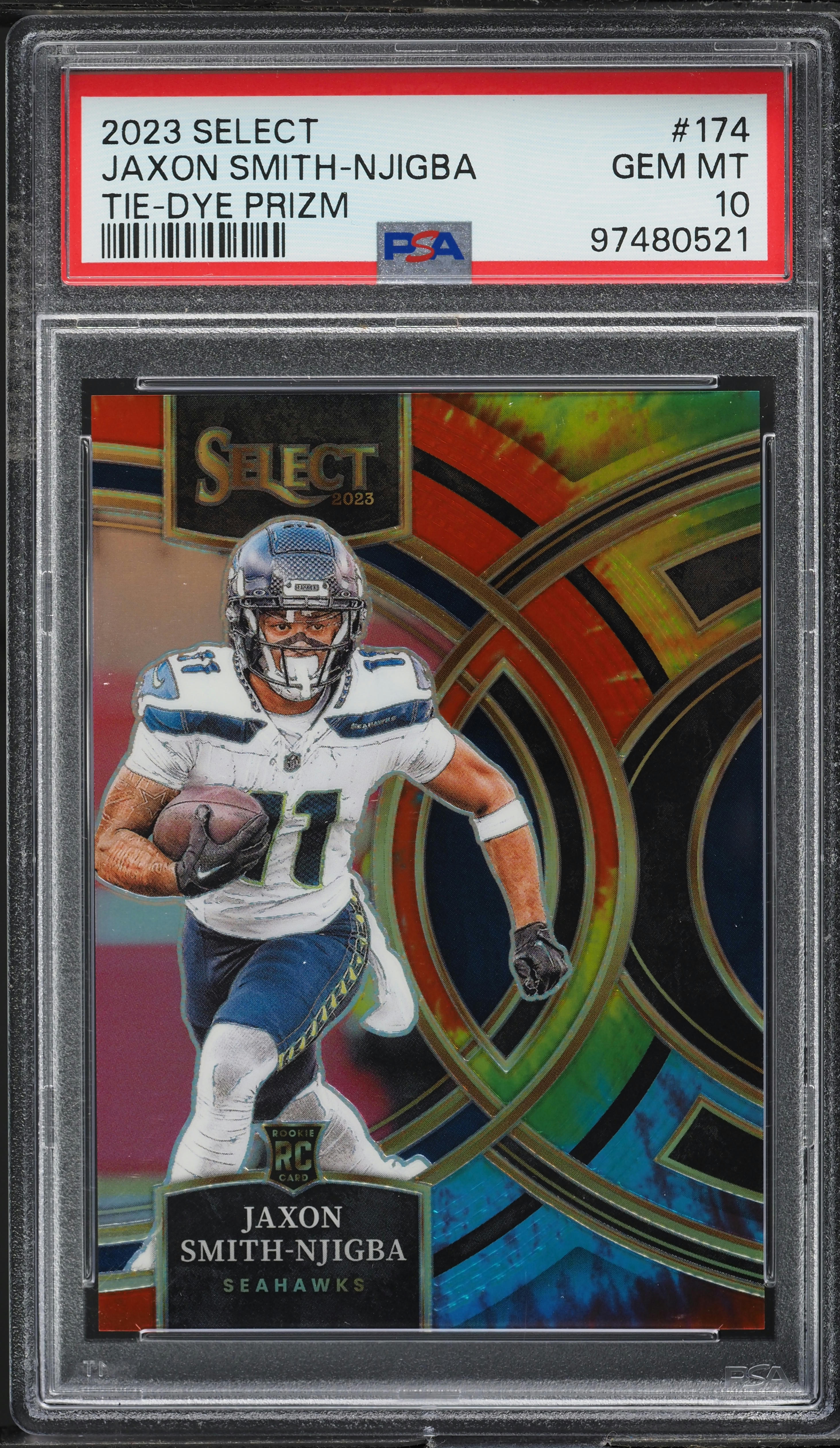 2023 Select Premier Tie-Dye Prizm Jaxon Smith-Njigba ROOKIE /25