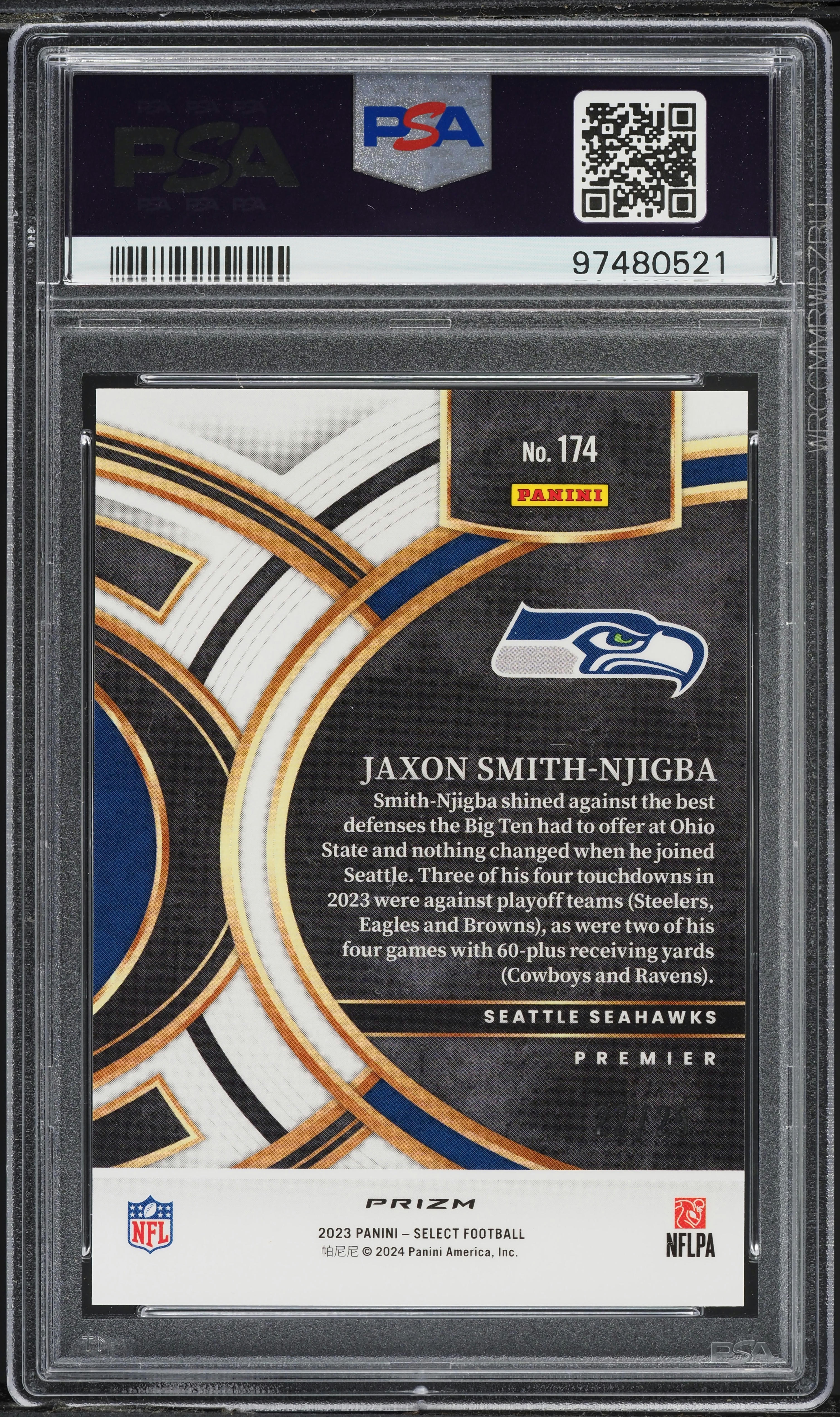 2023 Select Premier Tie-Dye Prizm Jaxon Smith-Njigba ROOKIE /25