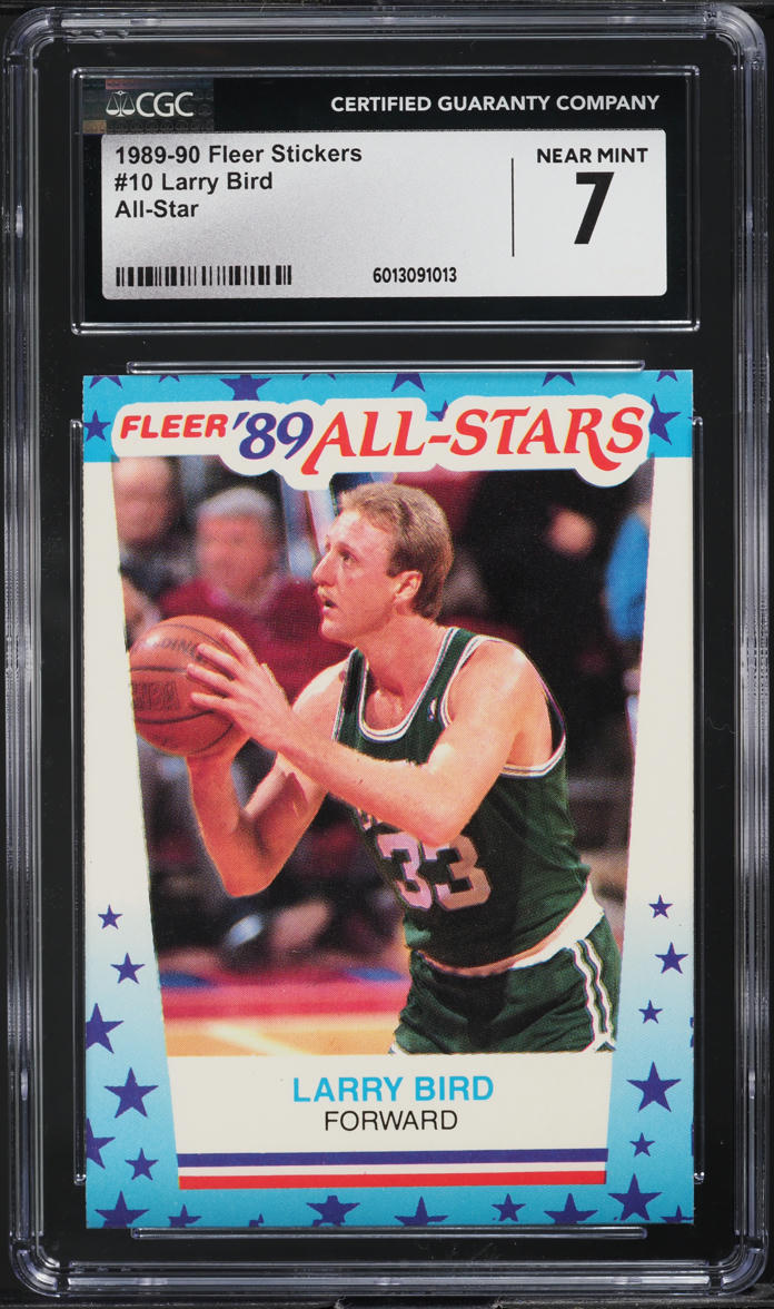 1989 Fleer Stickers All-Star Larry Bird #10 CGC 7 NRMT