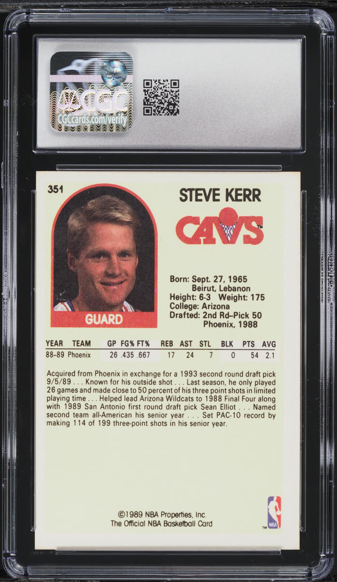 1989 Hoops Steve Kerr #351 CGC 7 NRMT