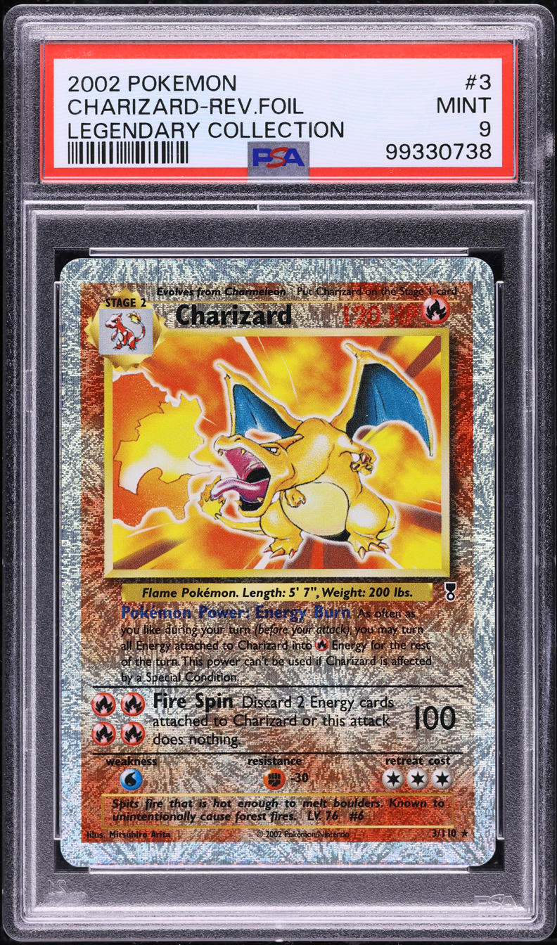 2002 Pokemon Legendary Collection Reverse Holo Charizard #3 PSA 9 MINT