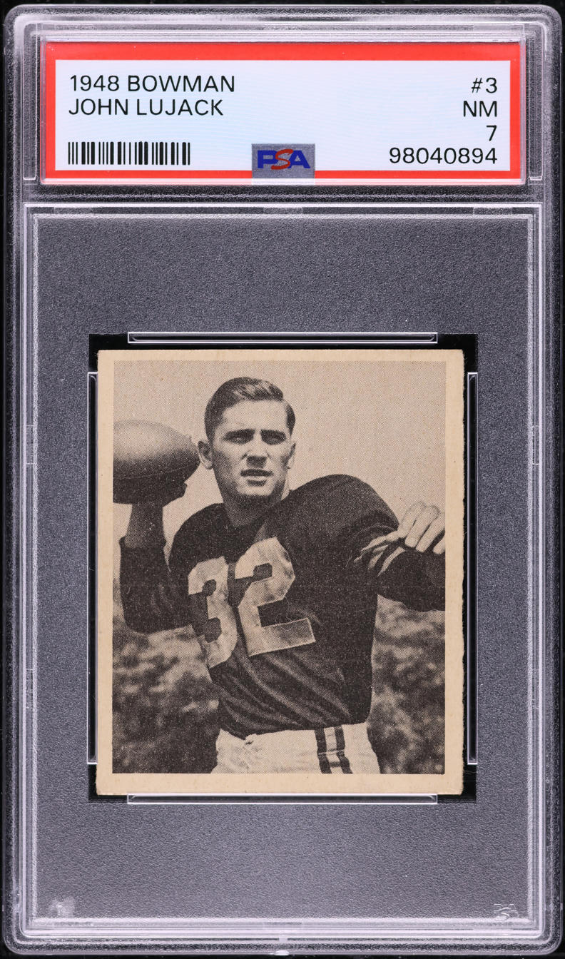 1948 Bowman Football John Lujack #3 PSA 7 NRMT